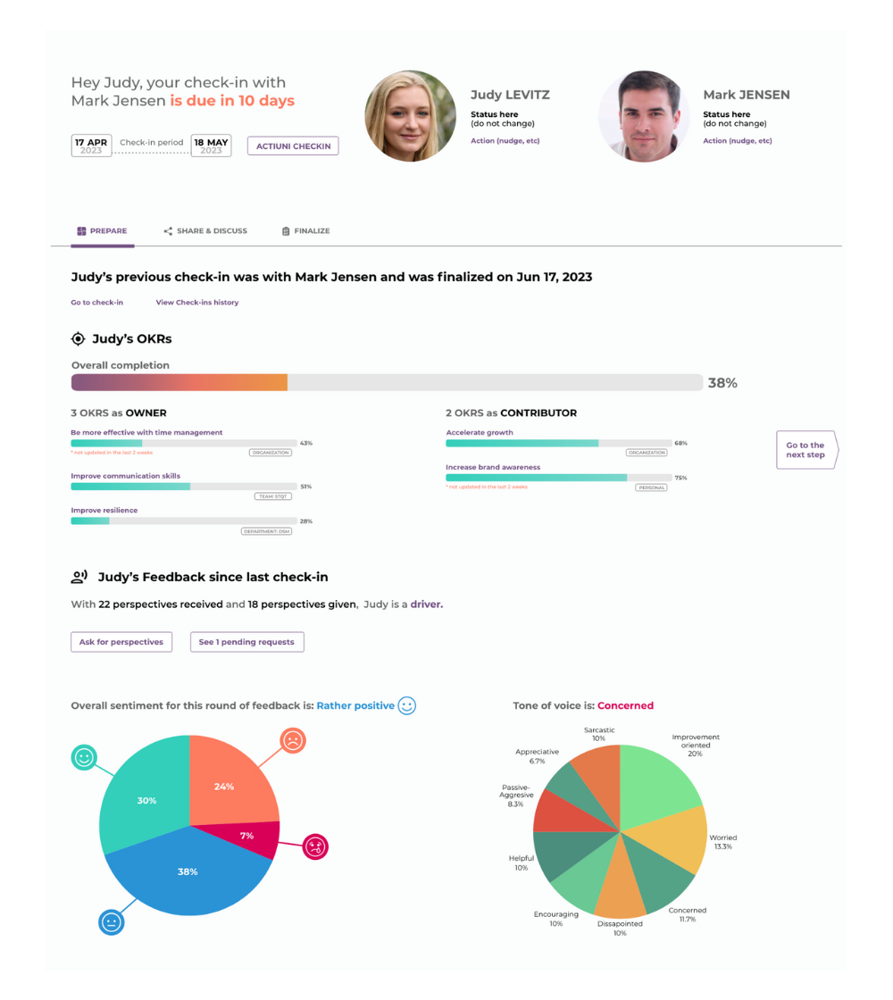 Access performance history data for your mentee