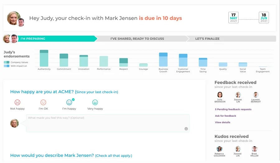 Mirro check-in dashboard