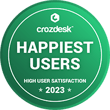 Crozdesk Happiest Users Badge 2023
